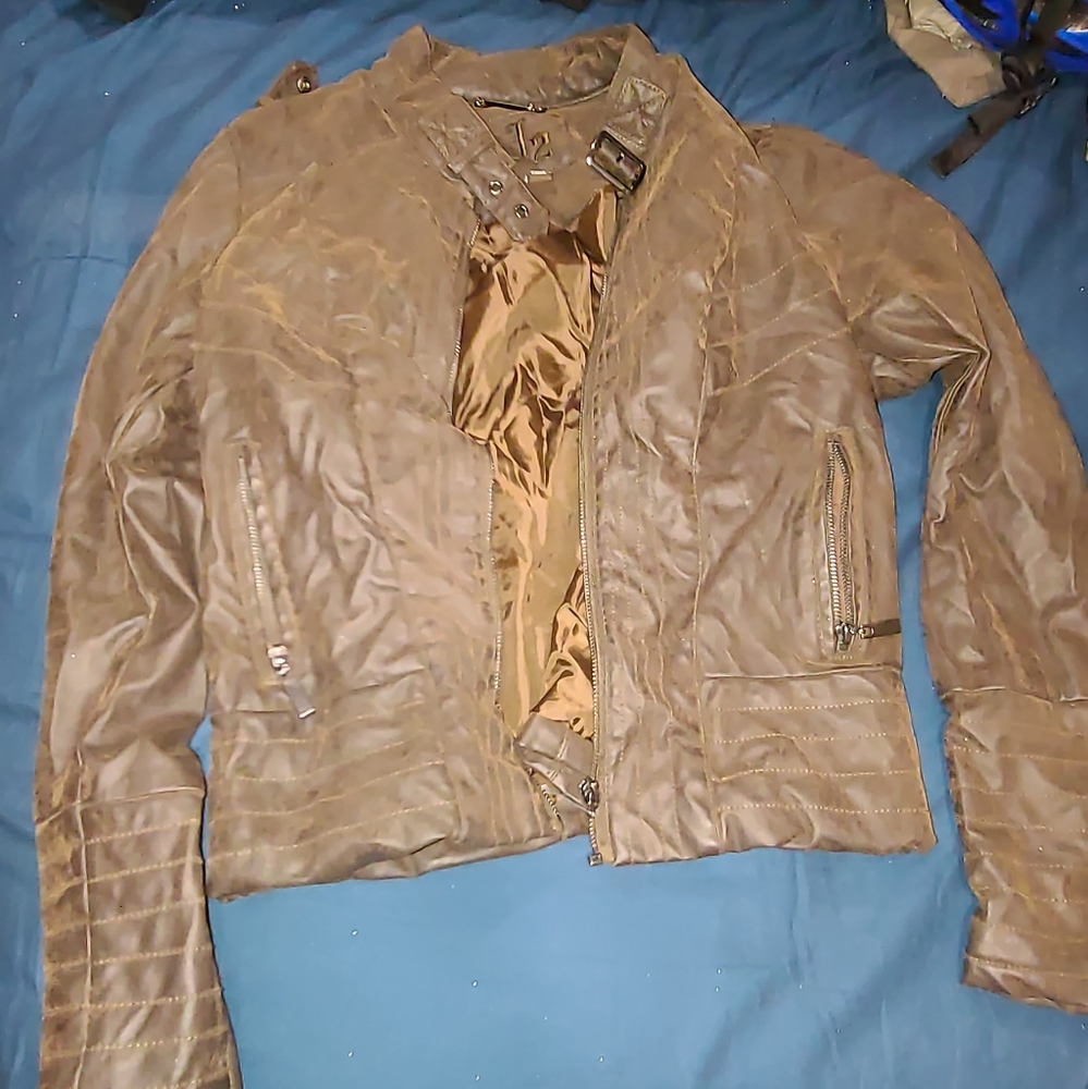 Large brown moto jacket from Kohls